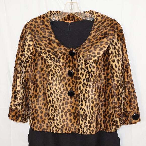 Leopard Print Cynthia Steffe  Blazer Fully Lined 3/4 Sleeves Sz LWomen - Picture 6 of 16